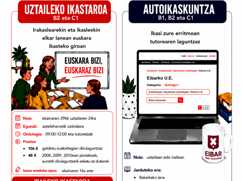 Cursos de verano en el Euskaltegi Municipal