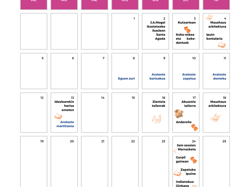 Eibarko euskararen agenda: febrero Eibarko euskararen agenda febrero