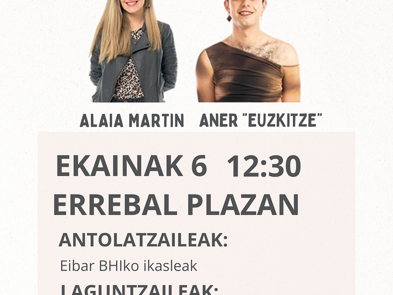 Este viernes cantarán los bertsolaris Alaia Martin y Aner "Euzkitze", en el festival organizado por Eibar BHI