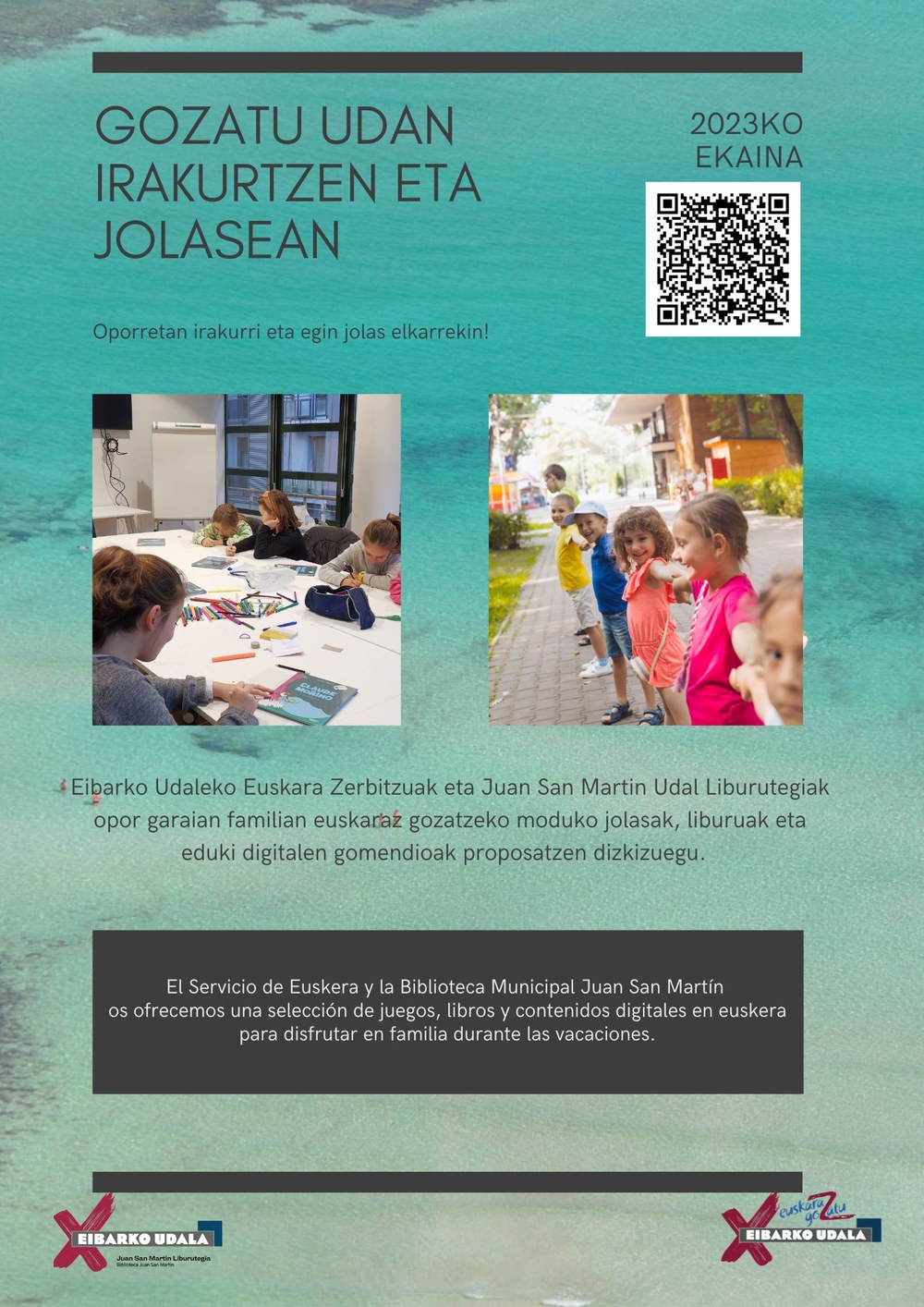 Guía para familias: Gozatu udako oporretan Portada de la guía
