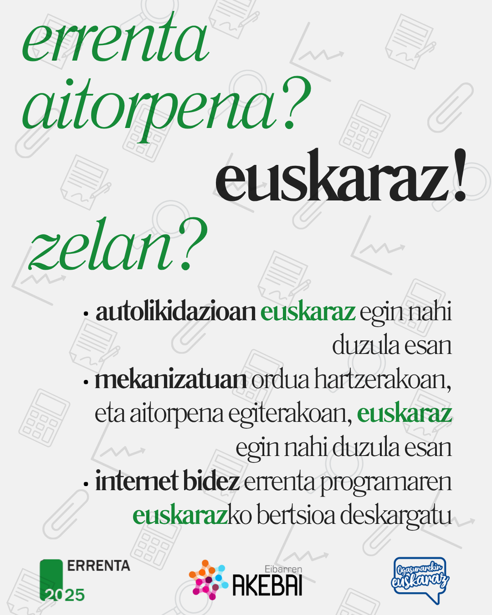 Pautas para hacer la declaración de la renta en euskera