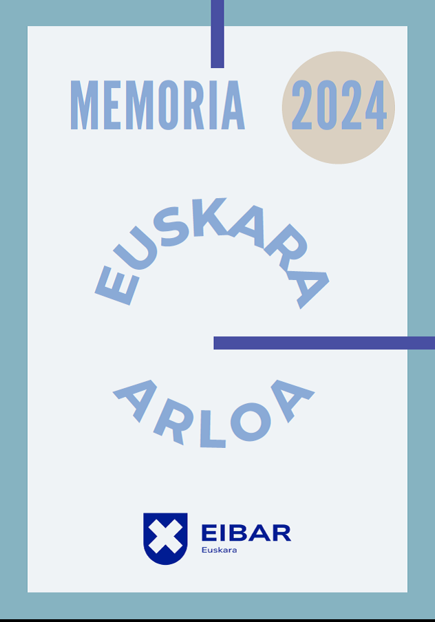 Memoria del Área de Euskera 2024 Portada de la memoria de 2024