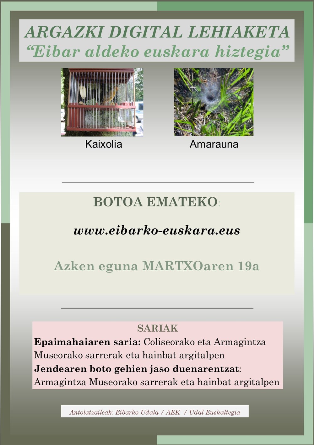 Votación concurso de fotografia digital "Eibar aldeko euskara hiztegia"