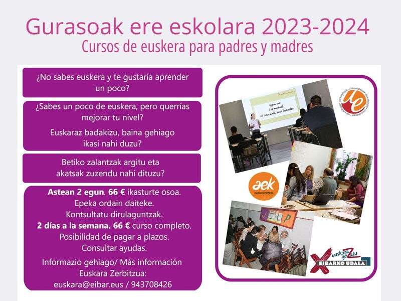 Campaña "Gurasoak ere eskolara"