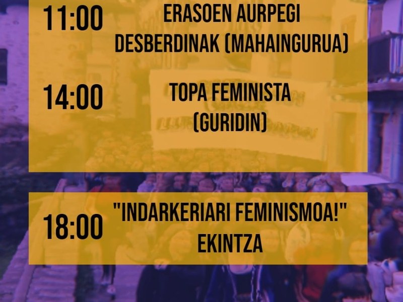 Mesa redonda sobre las diferentes caras de las agresiones, brindis feminista y la acción A la violencia, ¡Feminismo!. Organizada por Matraka. 19 de noviembre, matraka