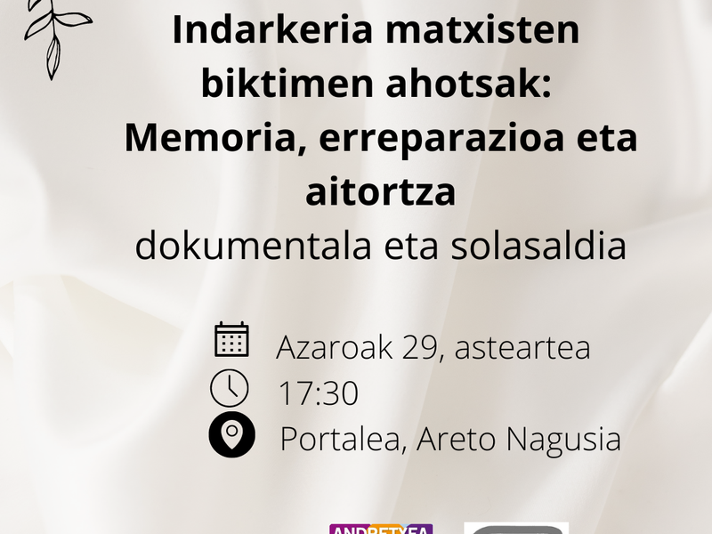 Proyección del documental y coloquio: Voces sobre memoria y reparación de víctimas de violencias machistas Documental reparación
