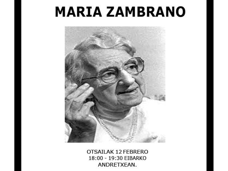 Video Fórum Mujeres haciendo historia: María Zambrano Alarcón Video Fórum Mujeres haciendo historia: María Zambrano Alarcón