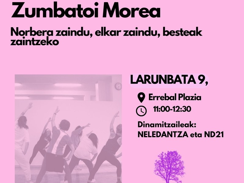 Zumbatón morado: Norbera zaindu, elkar zaindu, besteak zaintzeko Zumbatón morado: Norbera zaindu, elkar zaindu, besteak zaintzeko