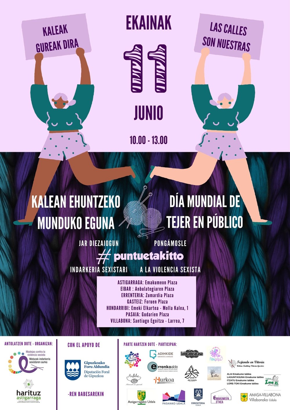 Día Mundial de Tejer en Público, en Eibar Día Mundial de Tejer en Público