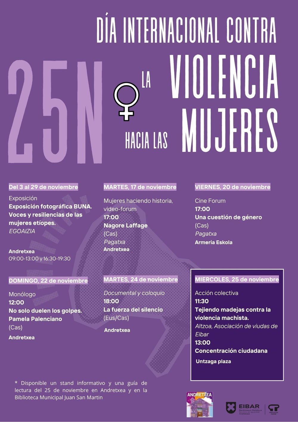 Disponible la programación del 25 de noviembre, Día Internacional Contra la Violencia Hacia las Mujeres