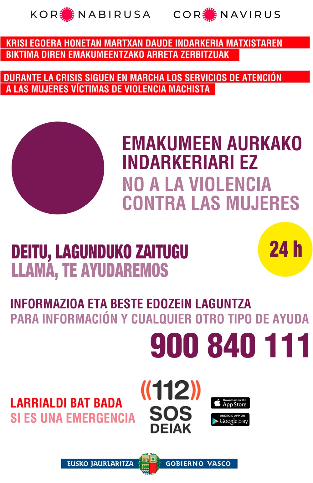Durante la crisis siguen en marcha los servicios de atención a las mujeres víctimas de violencia machista Servicios de atención coronavirus