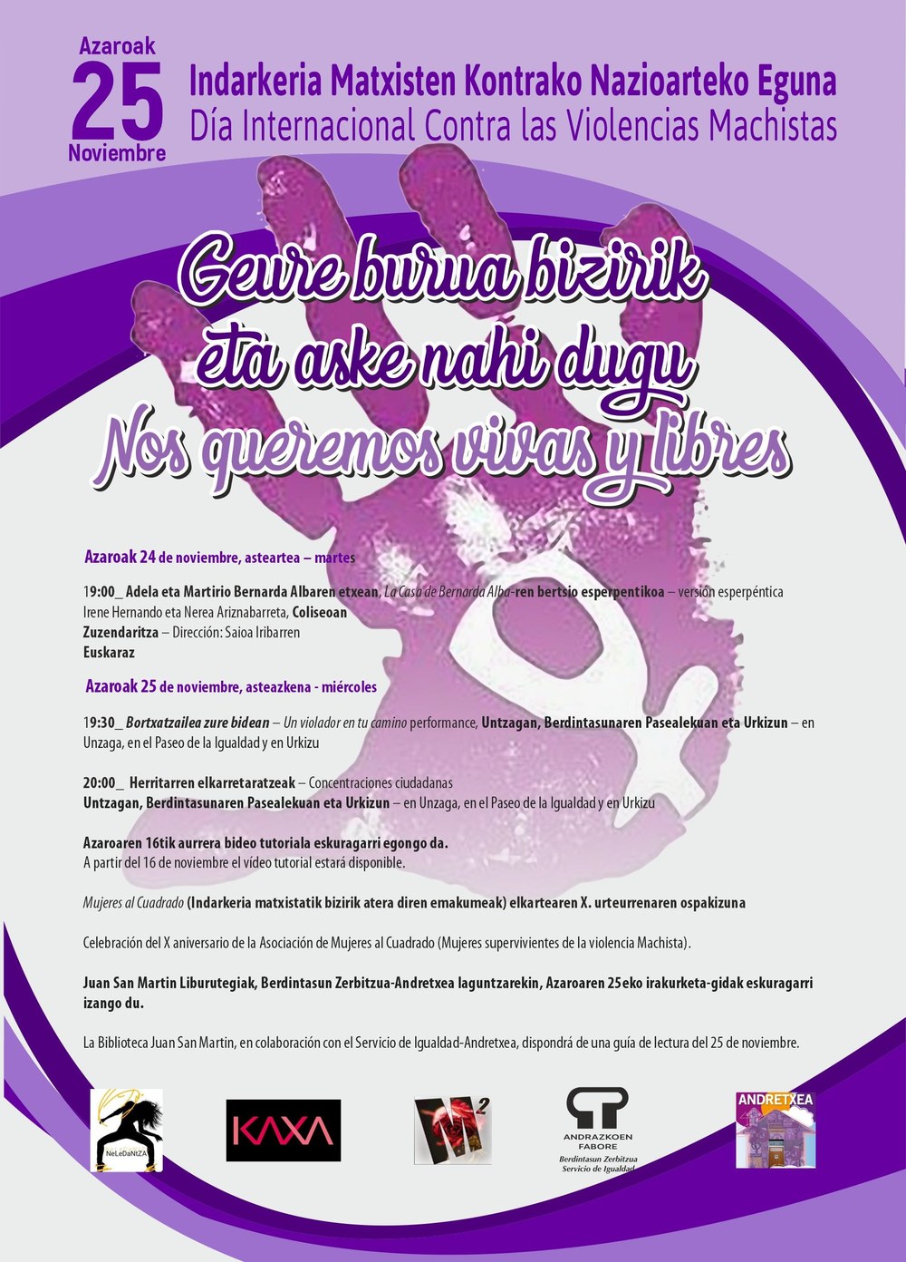 Cartel de actividades.