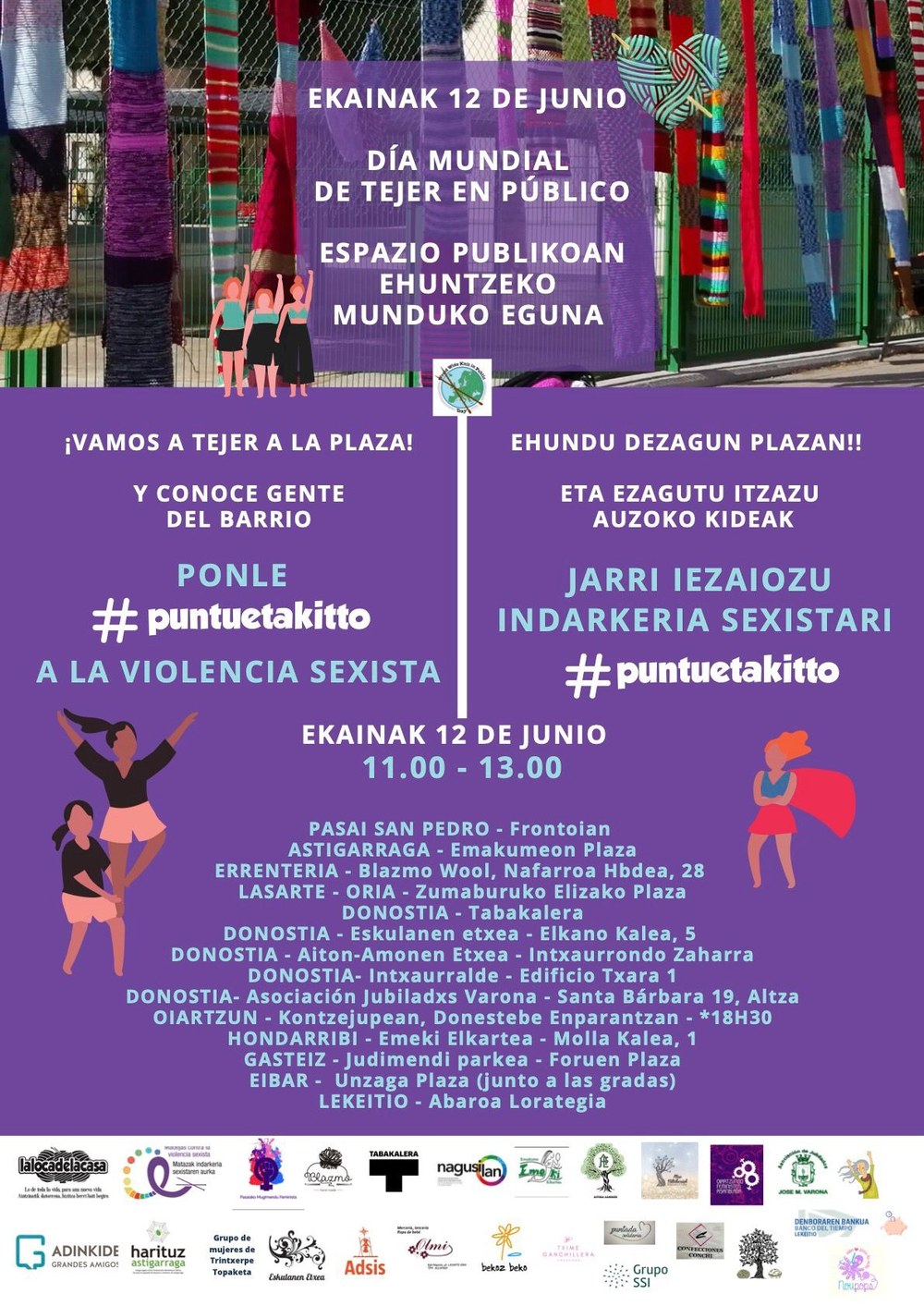 El acto festivo 'Madejas contra la violencia sexista' tendrá lugar en Eibar Madejas