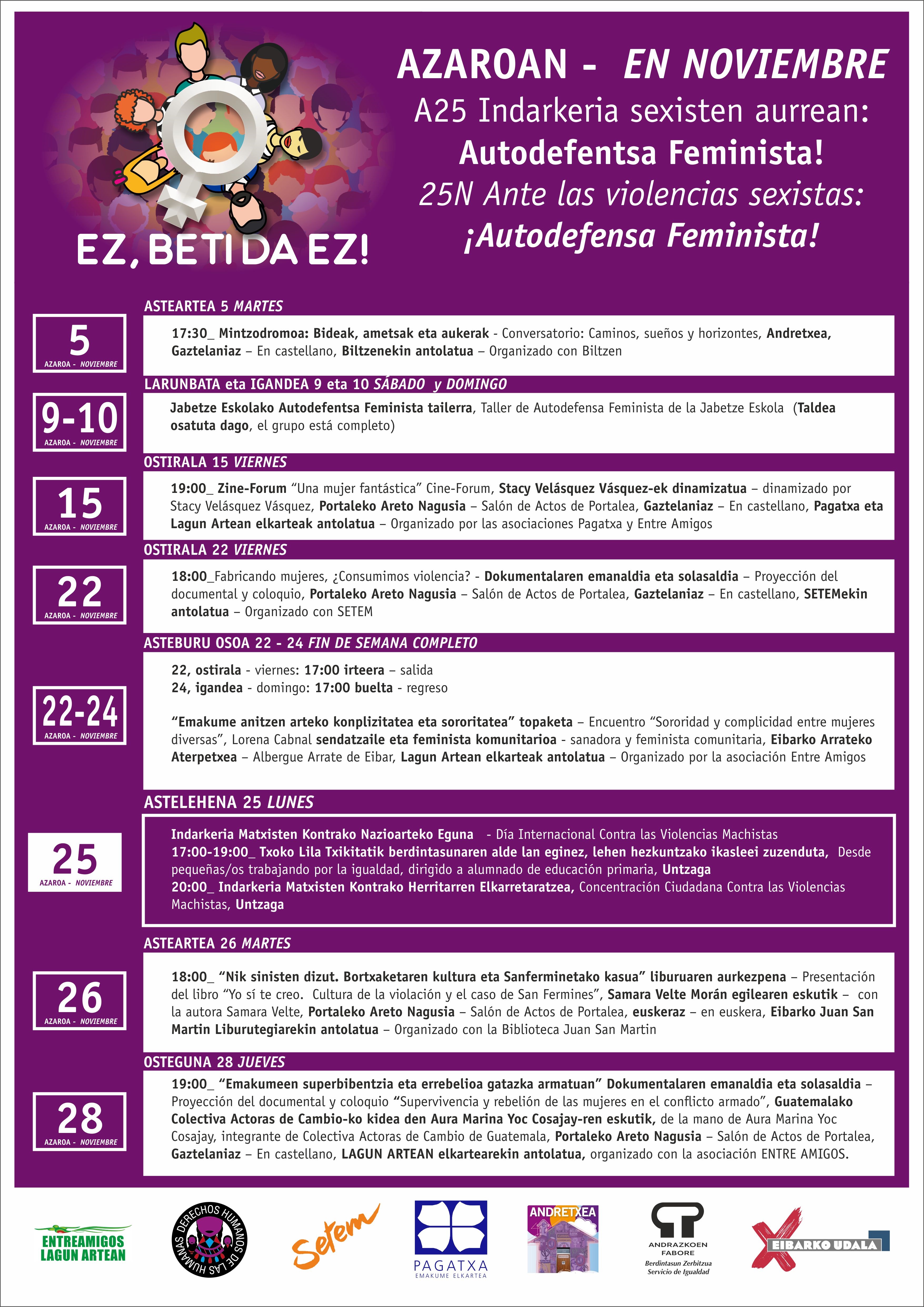 El Ayuntamiento de Eibar se suma a la conmemoración del Día Internacional Contra la Violencia hacia las Mujeres