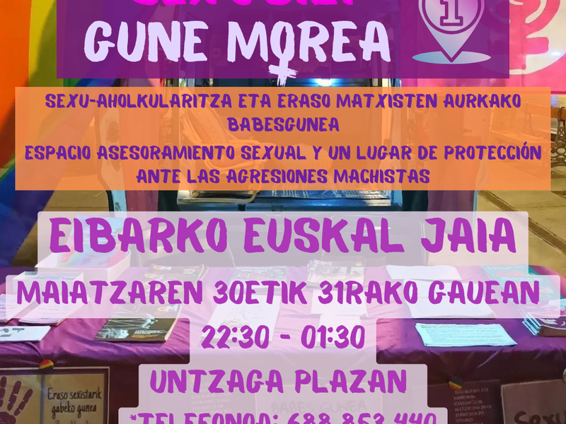 El servicio SexuBizi-Gune Morea estará disponible en Euskal Jaiak
