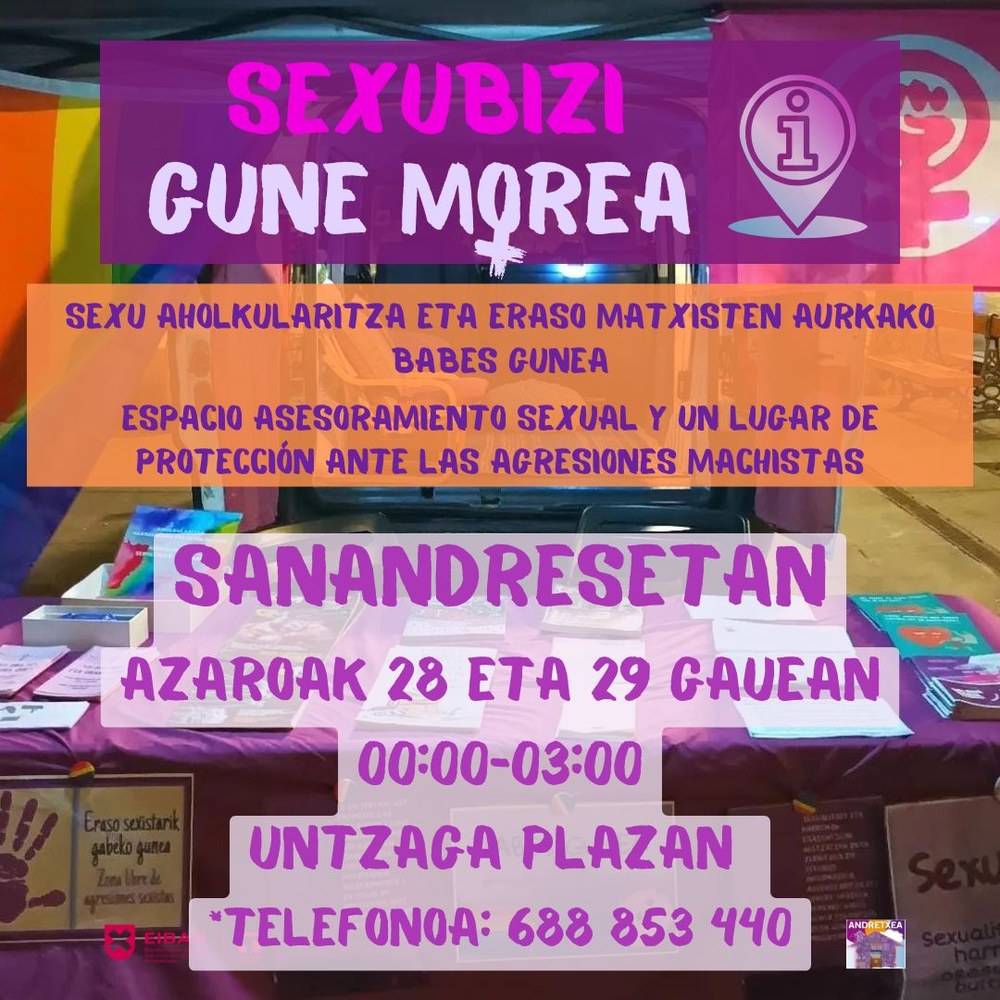 El servicio SexuBizi-Gune Morea estará disponible en las fiestas de San Andrés