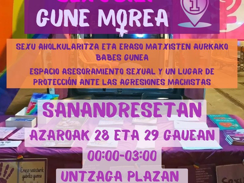 El servicio SexuBizi-Gune Morea estará disponible en las fiestas de San Andrés