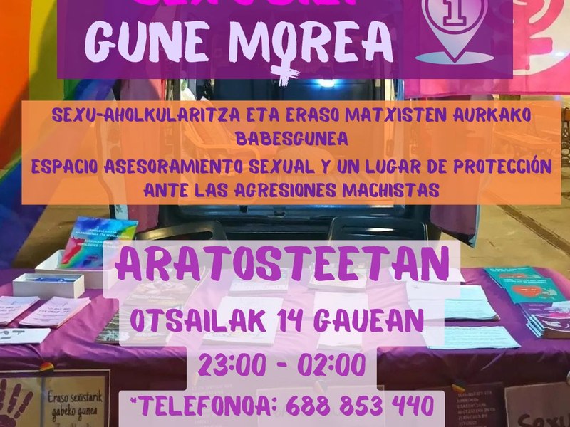 El servicio SexuBizi-Gune Morea estará disponible en los carnavales