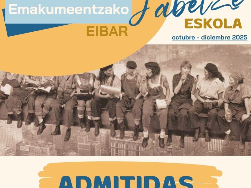Publicados los listados de las admitidas en los cursos de la Jabetze Eskola de otoño