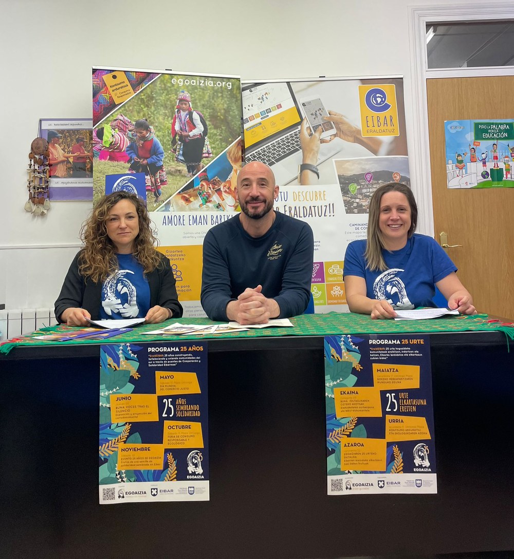 Egoaizia celebra 25 años de cooperación y compromiso transformador desde Eibar al mundo Presentación de la programación de actos de Egoaizia, con motivo del 25 aniversario.