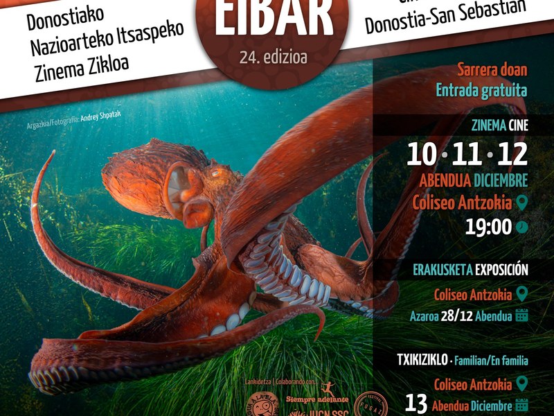 Eibar acogerá la 24ª edición del Ciclo Internacional de Cine Submarino con proyecciones, exposiciones y actividades para todos los públicos