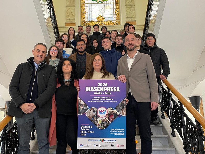 Eibar acogerá la XV Feria Ikasenpresa el próximo 5 de febrero, que duplicará la participación del alumnado de FP