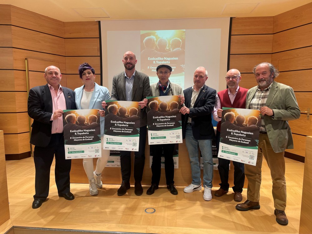 Eibar albergará el "II Encuentro de Personas Mayores de Euskadi" el próximo 1 de octubre Imagen de la presentación del "II Encuentro de Personas Mayores de Euskadi".