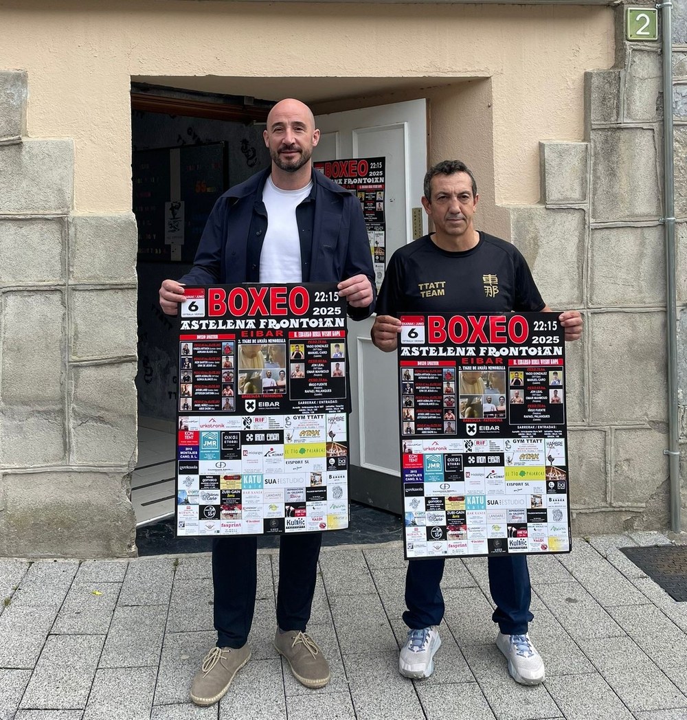 Eibar calienta motores para su tradicional velada de boxeo de Sanjuanes, con un emotivo homenaje al "Tigre de Amaña" Jon Iraola, alcalde de Eibar, y Montxo Quina, del gimnasio TTATT de Eibar.