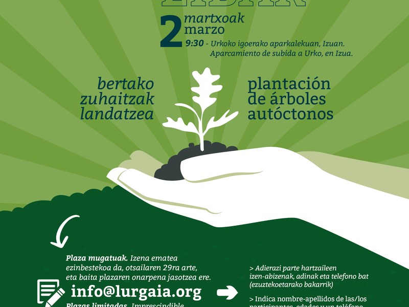 Eibar celebrará el 2 de marzo el 'Zuhaitz Eguna', con la plantación de 500 árboles autóctonos.