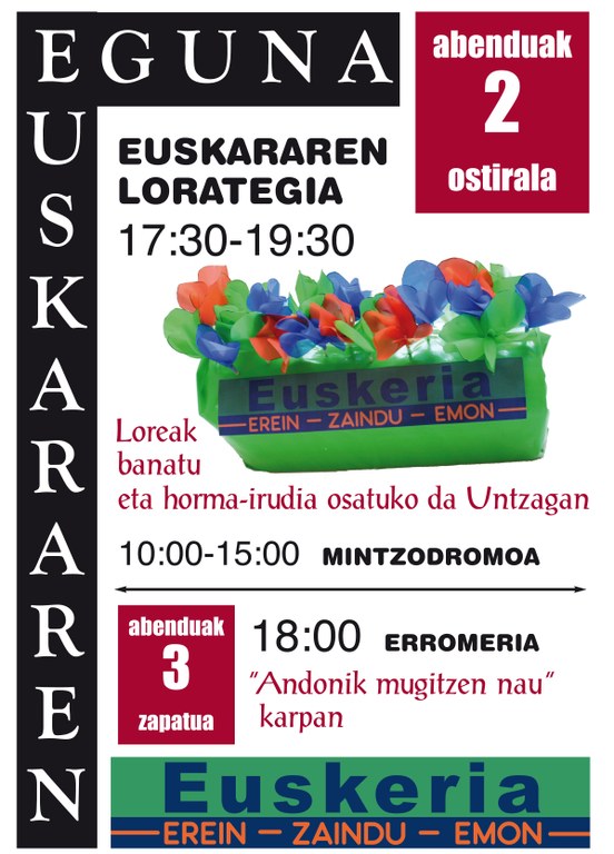El Ayuntamiento de Eibar se suma a la conmemoración del Día Internacional del Euskera 