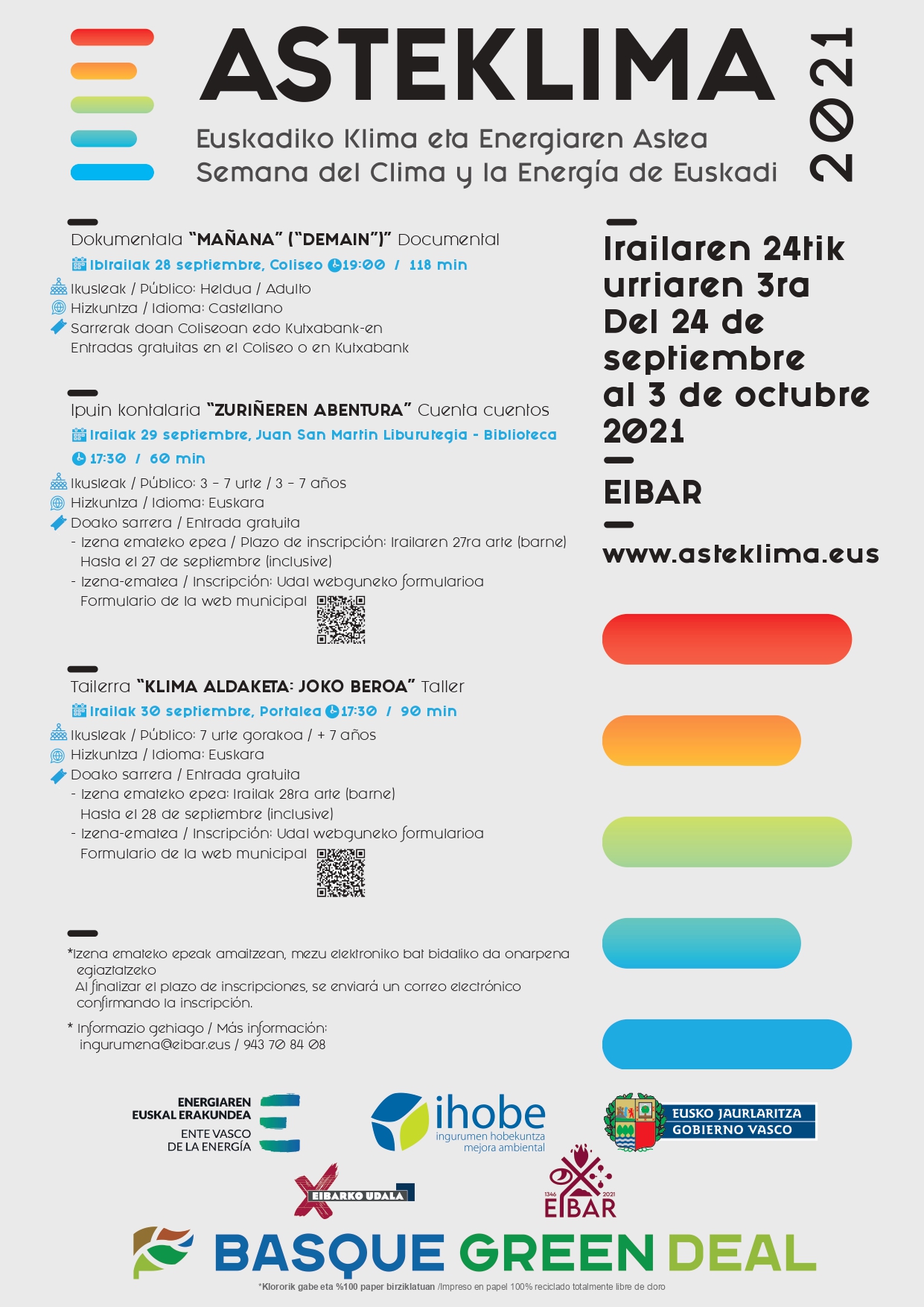 Eibar se suma al Asteklima, segunda semana del cambio climático de Euskadi, con el objetivo de concienciar a la ciudadanía en esta materia
