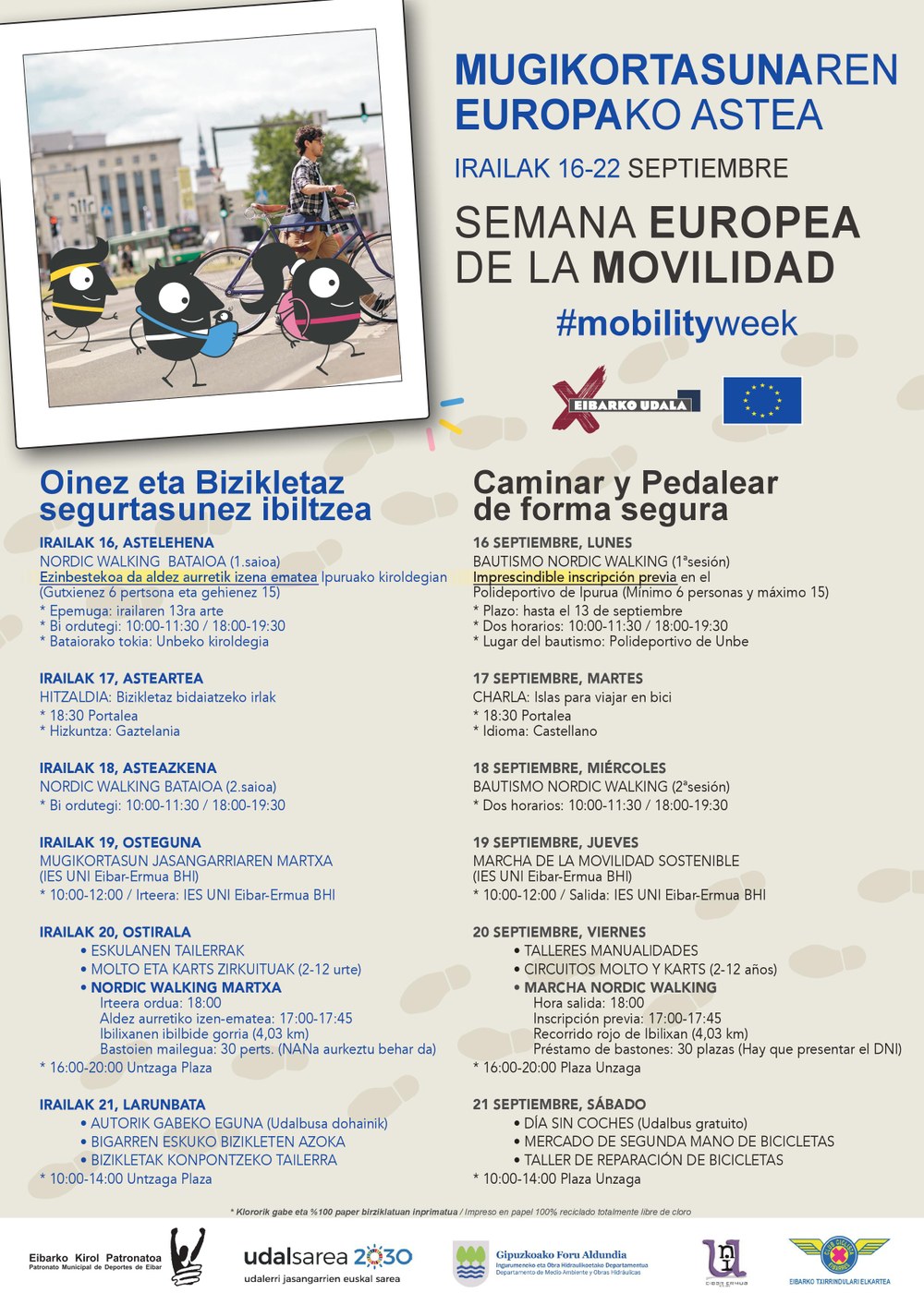 Eibar se suma un año más a la Semana Europea de la Movilidad