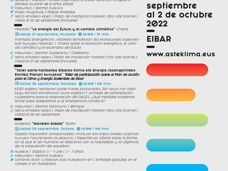 Imagen del cartel de actividades.