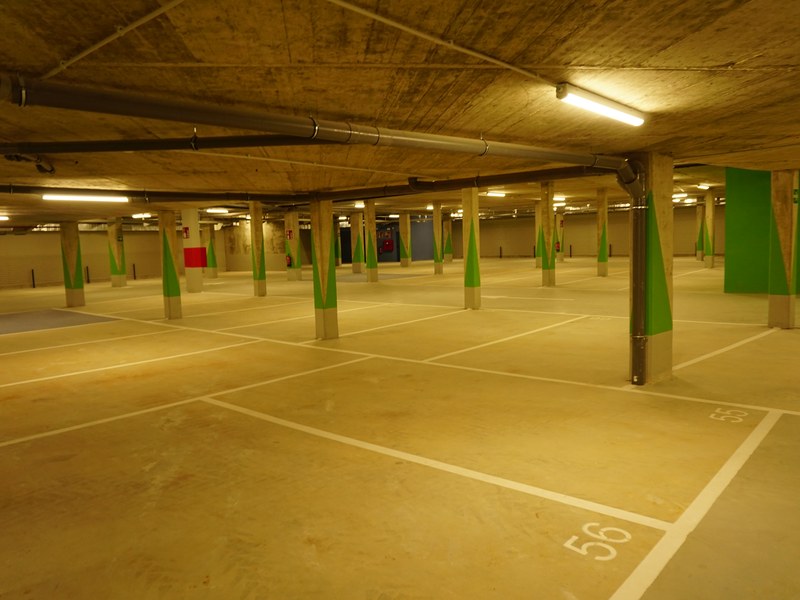 Imagen del aparcamiento de la planta -1 del edificio 'Errebal Plazia'.
