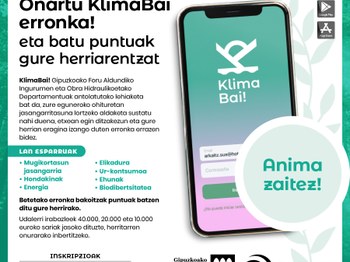 El Ayuntamiento de Eibar anima a la ciudadanía a participar en el concurso 'Klima bai!'.