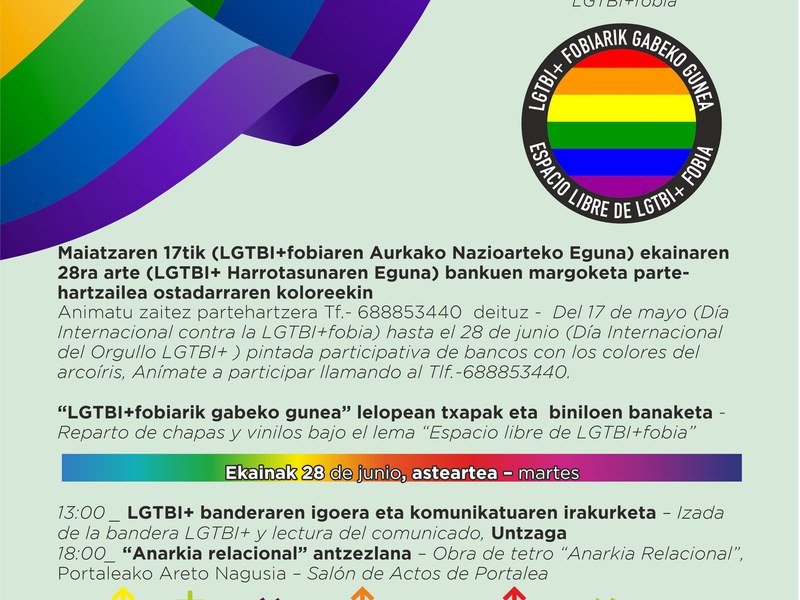 Cartel de actividades del Día del Orgullo LGTBIQ+.