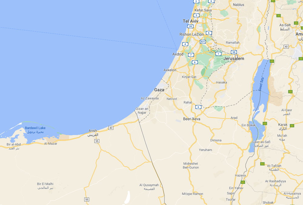 El Ayuntamiento destina una ayuda humanitaria de 2.000 euros a Gaza ante el conflicto con Israel Mapa de Gaza.