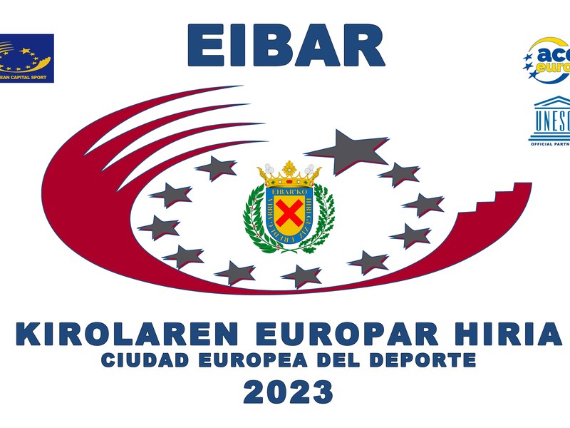 Logotipo de ‘Eibar Ciudad Europea del Deporte 2023’.