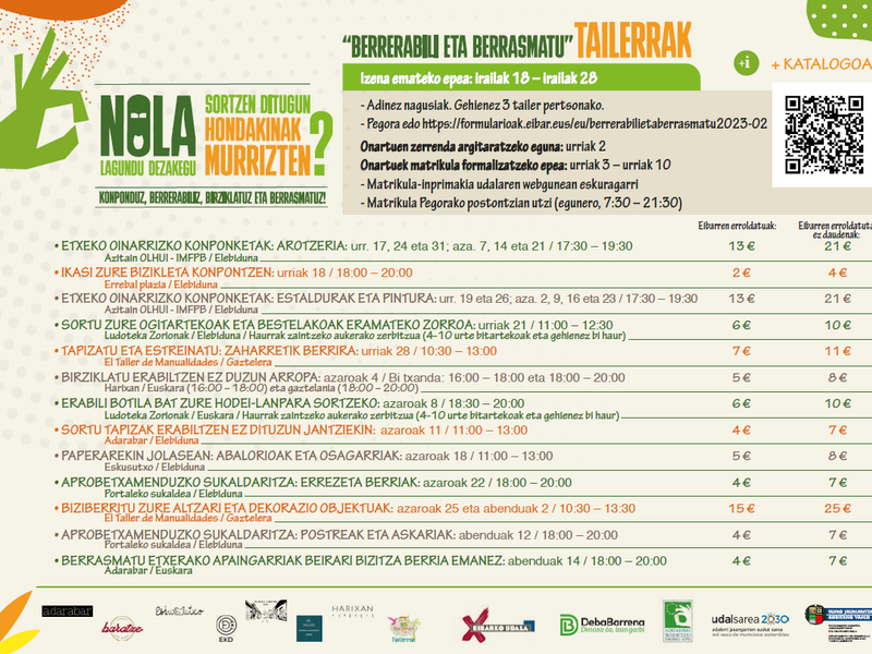 El Ayuntamiento organiza la cuarta edición de los talleres ‘Reutiliza y Reinventa’, que se celebrarán entre octubre y diciembre
