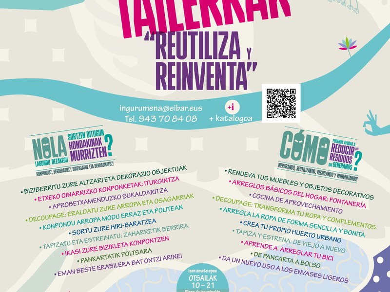 El Ayuntamiento organiza la tercera edición de los talleres ‘Reutiliza y Reinventa’, que se celebrarán entre marzo y mayo.