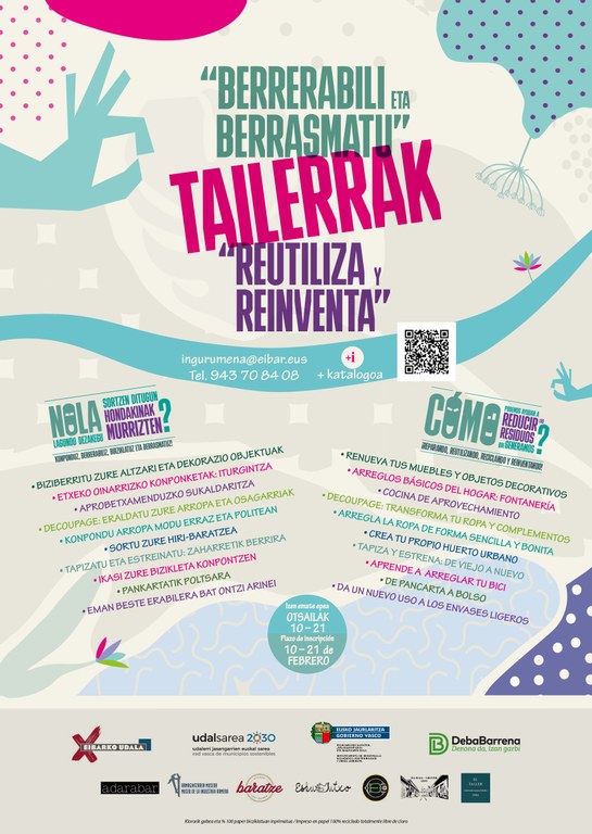 El Ayuntamiento organiza la tercera edición de los talleres ‘Reutiliza y Reinventa’, que se celebrarán entre marzo y mayo.