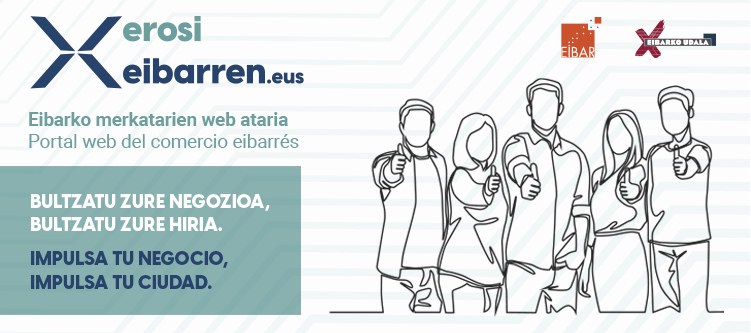 El Ayuntamiento pone en marcha la creación de una guía comercial mediante un directorio de establecimientos comerciales y de servicios de Eibar Banner de la guía comercial.