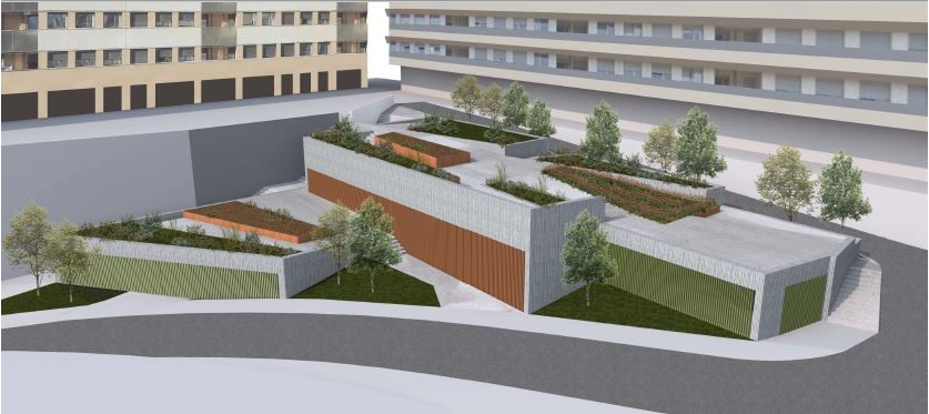 El Ayuntamiento saca a licitación la redacción del proyecto para la ejecución de un edificio de aparcamientos en Ardantza Imagen de la maqueta del nuevo edificio de aparcamientos en Ardantza.