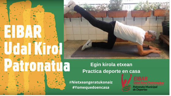 El Patronato Municipal de Deportes invita a la ciudadanía a hacer deporte en casa, durante el periodo de confinamiento, a través de diversos contenidos audiovisuales que ofrece en su web Practica deporte en casa.