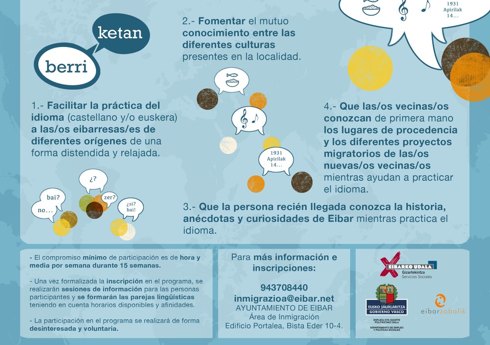 En marcha la segunda edición del programa de voluntariado lingüístico BERRIKETAN