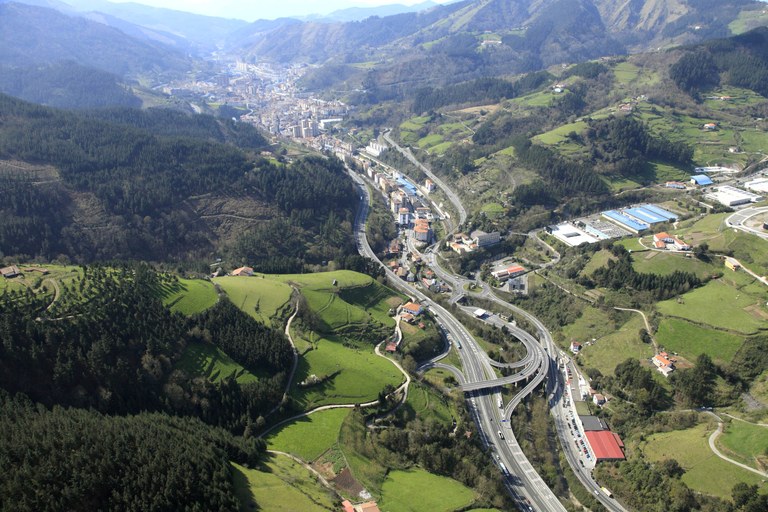 Imagen aérea de Eibar.