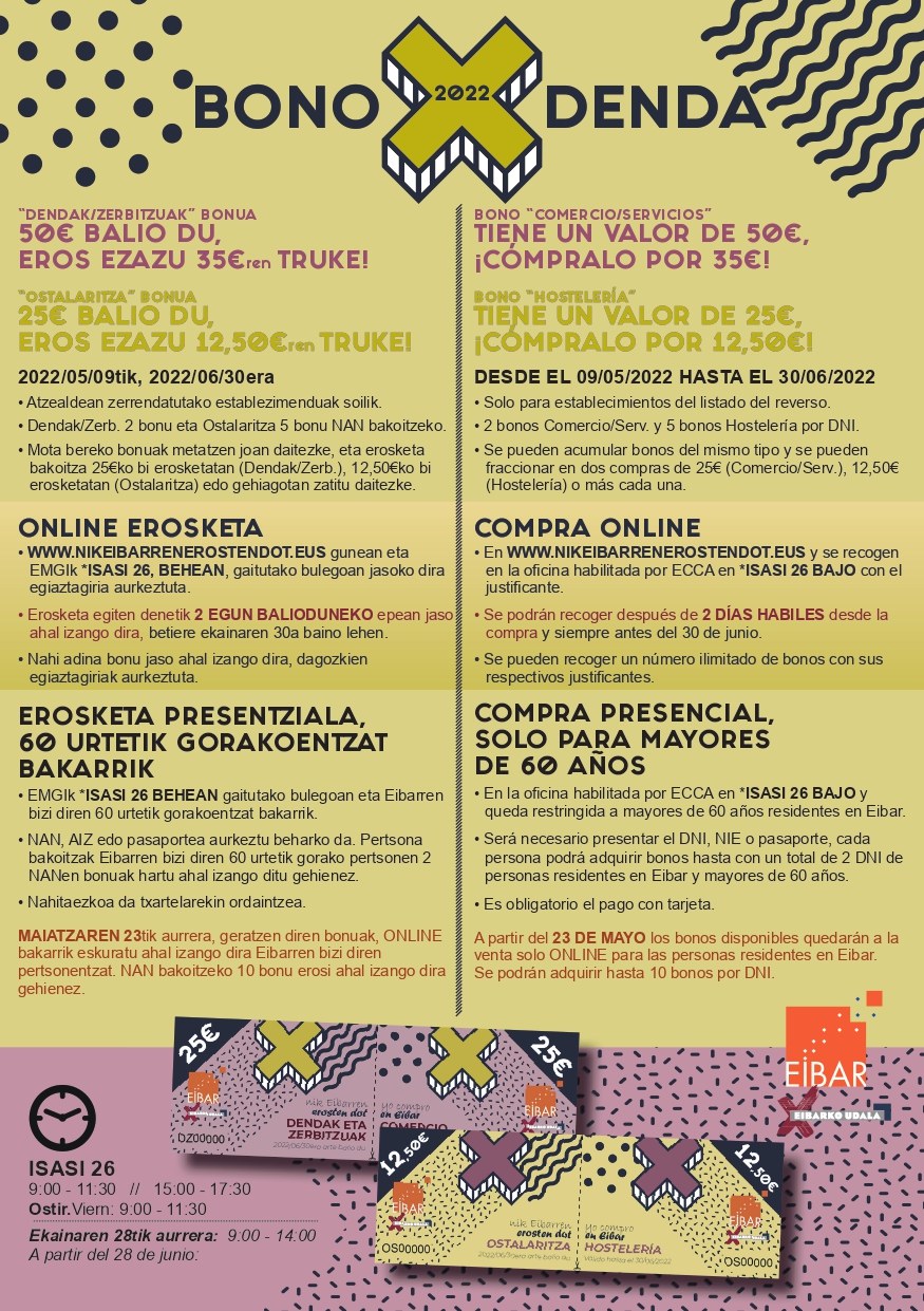 En marcha, una nueva campaña de bonos-compra, a la que se han sumado 153 establecimientos comerciales y hosteleros En marcha, una nueva campaña de bonos-compra, a la que se han sumado 153 establecimientos comerciales y hosteleros.