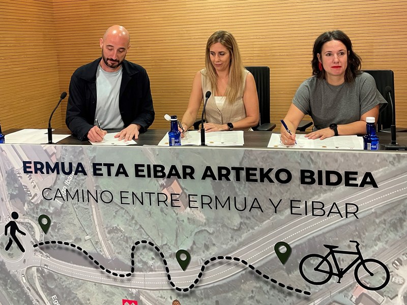 Ermua, Eibar y Zaldibar firman un convenio para reactivar el camino entre municipios