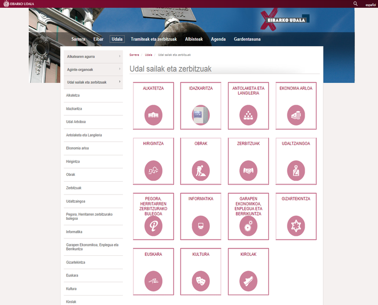 La web municipal acoge una nueva sección sobre las distintas áreas y servicios del Ayuntamiento