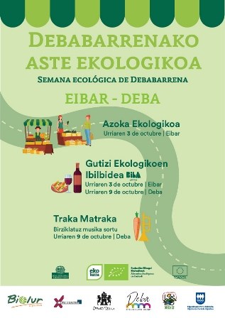 Mañana sábado, día 3 de octubre, comenzará la IX Semana Ecológica de Debabarrena con la feria ecológica Cartel de la Semana Ecológica de 2020.
